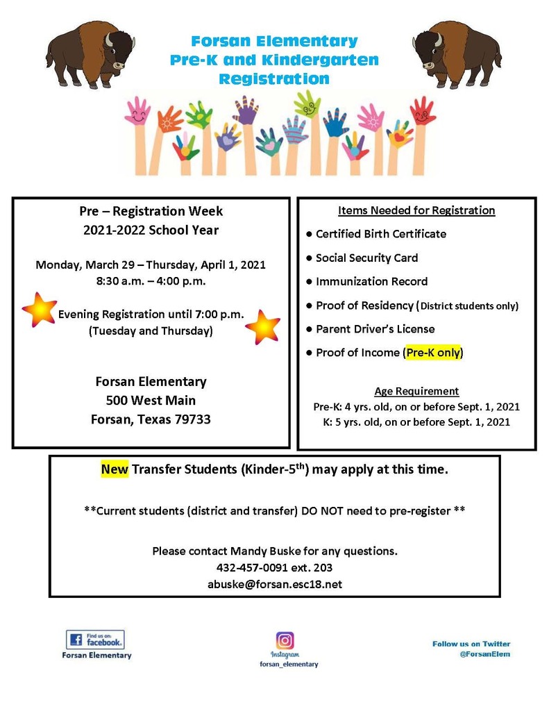 preK and Kindergarten registration